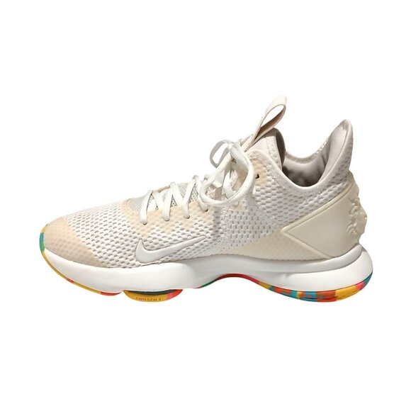 Nike LeBron Men 7.5 Witness 4 White Multi Camo Neon Bv7427-102 IV Basketball Mid - Picture 4 of 9
